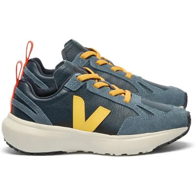 Veja Baskets Lacets Elastiqués Small Canary Light Cuir O.T. Bleu 22 - Publicité Veja Baskets Lacets Elastiqués Small Canary Light Cuir O.T. Bleu 22 - Publicité