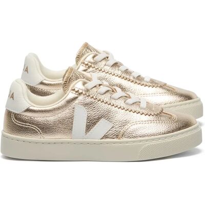 Veja Baskets Lacets Elastiqués Volley Cuir O.T. Doré 22 - Publicité Veja Baskets Lacets Elastiqués Volley Cuir O.T. Doré 22 - Publicité
