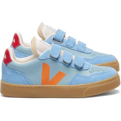 Veja Baskets Scratchs Small V-90 Cuir O.T. Bleu Clair 25 - Publicité Veja Baskets Scratchs Small V-90 Cuir O.T. Bleu Clair 25 - Publicité
