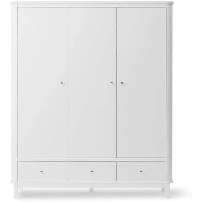 Oliver Furniture Armoire 3 portes en bouleau 204x168 cm Blanc taille unique - Publicité Oliver Furniture Armoire 3 portes en bouleau 204x168 cm Blanc taille unique - Publicité
