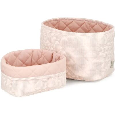 Cam Cam Paniers de rangement Classic Stripes - Set de 2 Rose taille unique - Publicité Cam Cam Paniers de rangement Classic Stripes - Set de 2 Rose taille unique - Publicité