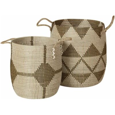 Quax - Lot de paniers - Beige - Lot de 2 - Panier de rangement - Publicité Quax - Lot de paniers - Beige - Lot de 2 - Panier de rangement - Publicité