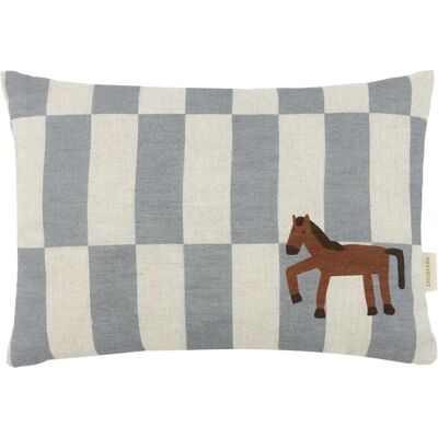 Nobodinoz Coussin rectangulaire Cheval Vibes - Lin Français Bleu S - Publicité Nobodinoz Coussin rectangulaire Cheval Vibes - Lin Français Bleu S - Publicité