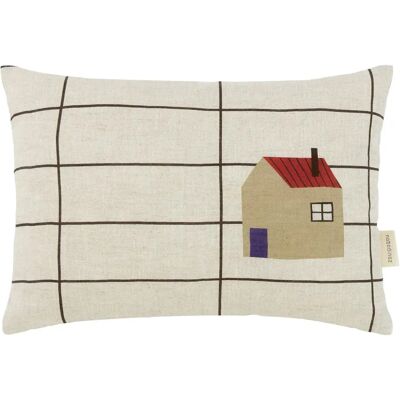 Nobodinoz Coussin rectangulaire Maison Vibes - Lin Français Ecru S - Publicité Nobodinoz Coussin rectangulaire Maison Vibes - Lin Français Ecru S - Publicité