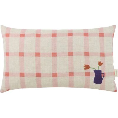 Nobodinoz Coussin rectangulaire Tulipe Vibes - Lin Français Rose M - Publicité Nobodinoz Coussin rectangulaire Tulipe Vibes - Lin Français Rose M - Publicité