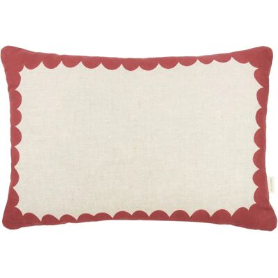 Nobodinoz Coussin rectangulaire Vibes - Lin Français Carmin L - Publicité Nobodinoz Coussin rectangulaire Vibes - Lin Français Carmin L - Publicité