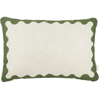 Nobodinoz Coussin rectangulaire Vibes - Lin Français Vert L - Publicité Nobodinoz Coussin rectangulaire Vibes - Lin Français Vert L - Publicité