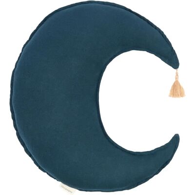 Nobodinoz Coussin Lune - Lin Français Bleu nuit taille unique - Publicité Nobodinoz Coussin Lune - Lin Français Bleu nuit taille unique - Publicité