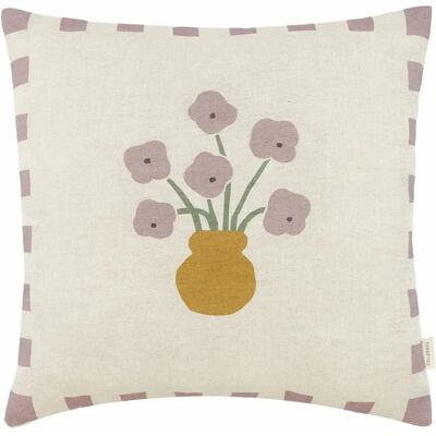 Nobodinoz Coussin Fleurs - Lin Français Lilas taille unique - Publicité Nobodinoz Coussin Fleurs - Lin Français Lilas taille unique - Publicité