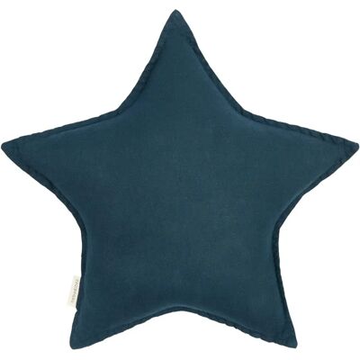 Nobodinoz Coussin Etoile - Lin Français Bleu nuit taille unique - Publicité Nobodinoz Coussin Etoile - Lin Français Bleu nuit taille unique - Publicité