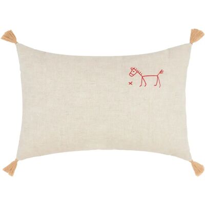 Nobodinoz Coussin à pompons - Lin Français Beige taille unique - Publicité Nobodinoz Coussin à pompons - Lin Français Beige taille unique - Publicité