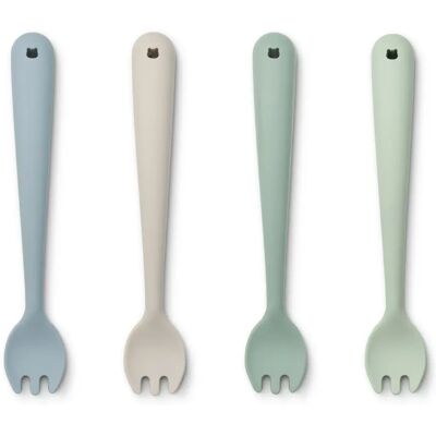 Liewood Fourchettes en silicone - Set de 4 Vert Menthe taille unique - Publicité Liewood Fourchettes en silicone - Set de 4 Vert Menthe taille unique - Publicité