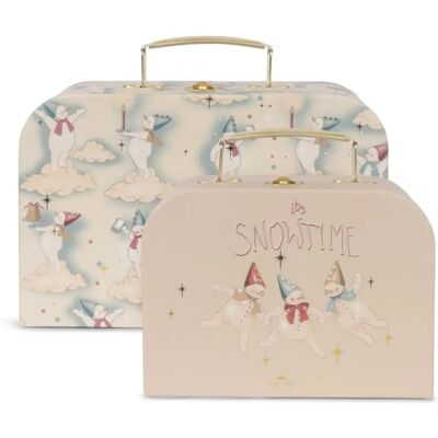 Konges Sløjd Petites valises en carton Let it snow - Set de 2 Beige taille unique - Publicité Konges Sløjd Petites valises en carton Let it snow - Set de 2 Beige taille unique - Publicité