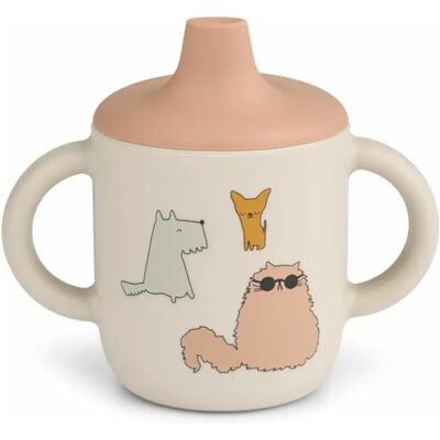 Liewood Tasse d'apprentissage Neil en silicone Cats and Dogs/Sandy taille unique - Publicité Liewood Tasse d'apprentissage Neil en silicone Cats and Dogs/Sandy taille unique - Publicité