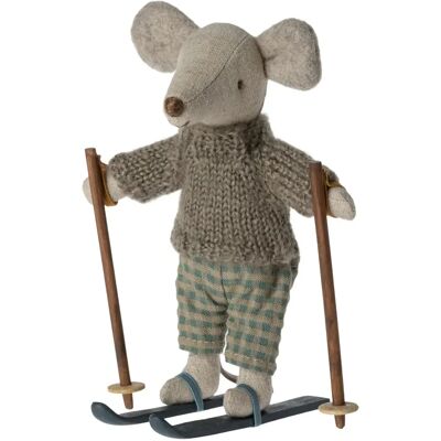 Maileg Grand frère souris avec sa paire de ski Multicolore taille unique - Publicité Maileg Grand frère souris avec sa paire de ski Multicolore taille unique - Publicité