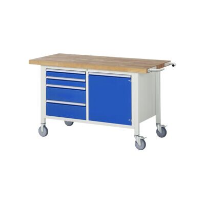 Etabli mobile brut Modèle 8470 LxPxH 1500x700x880mm ; RAU (05-8470A2-157B4S.11) - Publicité Etabli mobile brut Modèle 8470 LxPxH 1500x700x880mm ; RAU (05-8470A2-157B4S.11) - Publicité