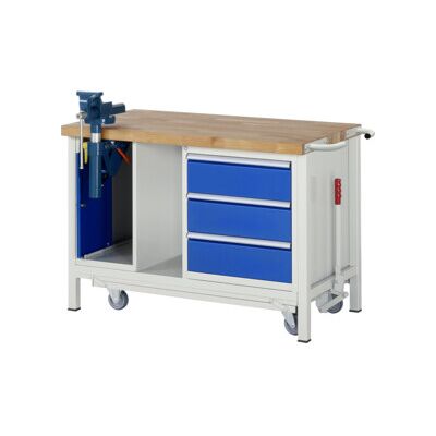 Etabli Rau avec châssis abaissable modèle 8183 L 1250 x P 700 x H 880mm (05-8183A6-127B4F.11) - Publicité Etabli Rau avec châssis abaissable modèle 8183 L 1250 x P 700 x H 880mm (05-8183A6-127B4F.11) - Publicité