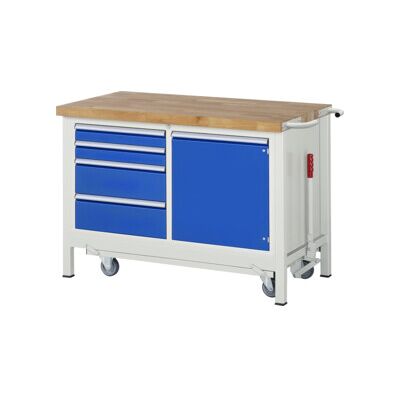 Etabli Rau avec châssis abaissable modèle 8470 L 1250 x P 700 x H 880mm (05-8470A2-127B4F.11) - Publicité Etabli Rau avec châssis abaissable modèle 8470 L 1250 x P 700 x H 880mm (05-8470A2-127B4F.11) - Publicité