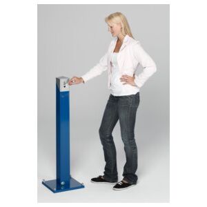 VAR Colonne porte-cendrier SG 105 E corps bleu gentiane - tête argent 2 l (3916) - Publicité VAR Colonne porte-cendrier SG 105 E corps bleu gentiane - tête argent 2 l (3916) - Publicité