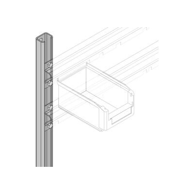 Poteaux muraux pour rails d'accrochage Bito l 2000 x l 35 x H 25 finition galvanisée (5929) - Publicité Poteaux muraux pour rails d'accrochage Bito l 2000 x l 35 x H 25 finition galvanisée (5929) - Publicité