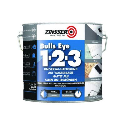 ZINSSER Bulls Eye 123 2,5L ; RUST-OLEUM (850.DE.2.5) - Publicité ZINSSER Bulls Eye 123 2,5L ; RUST-OLEUM (850.DE.2.5) - Publicité