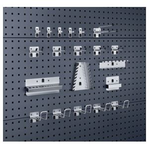 Assortiment de porte-outils 20pces galvanisé p. panneaux perforés 10 crochet/5 s ; Bott (14030209) - Publicité Assortiment de porte-outils 20pces galvanisé p. panneaux perforés 10 crochet/5 s ; Bott (14030209) - Publicité