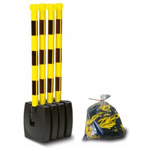 Moravia Support de chaîne pliable noir/jaune 50 × 900 mm avec 2 crochets à chaîne + plaque de base (175.18.435) - Publicité Moravia Support de chaîne pliable noir/jaune 50 × 900 mm avec 2 crochets à chaîne + plaque de base (175.18.435) - Publicité