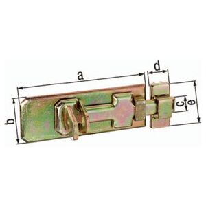 Verrou de sécurité L.120mm B.45mm STA galv. galv. jaune galv. jaune GAH ; GAH Alberts (123079) - Publicité Verrou de sécurité L.120mm B.45mm STA galv. galv. jaune galv. jaune GAH ; GAH Alberts (123079) - Publicité
