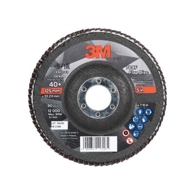 3M Disqueà lamelles 769F, plateau en fibre de verre plat,⌀ 125 mm, Grain: 80 (52008) - Publicité 3M Disqueà lamelles 769F, plateau en fibre de verre plat,⌀ 125 mm, Grain: 80 (52008) - Publicité