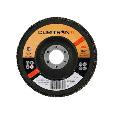 3M Disqueà lamelles 969F Cubitron II, plateau en fibre de verre plat,⌀ 115 mm, Grain: 60 (7100105860) - Publicité 3M Disqueà lamelles 969F Cubitron II, plateau en fibre de verre plat,⌀ 115 mm, Grain: 60 (7100105860) - Publicité