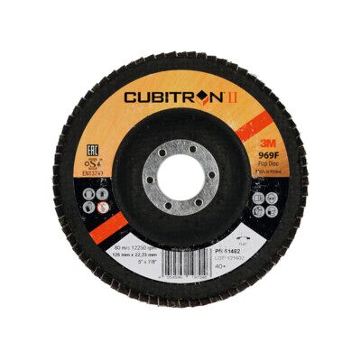 3M Disqueà lamelles 969F Cubitron II, plateau en fibre de verre plat,⌀ 125 mm, Grain: 40 (7100105862) - Publicité 3M Disqueà lamelles 969F Cubitron II, plateau en fibre de verre plat,⌀ 125 mm, Grain: 40 (7100105862) - Publicité
