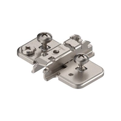 Blum CLIP Plaque de montage, croix, 3 mm, acier, EXPANDO pour double butée, HV : excentrique, nickelé (08041206) - Publicité Blum CLIP Plaque de montage, croix, 3 mm, acier, EXPANDO pour double butée, HV : excentrique, nickelé (08041206) - Publicité