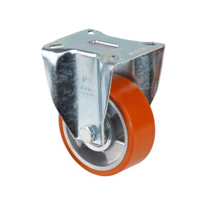 Roulette robuste BS N110.B90.102 - Polyuréthane 100mm - Fourche en acier - Publicité Roulette robuste BS N110.B90.102 - Polyuréthane 100mm - Fourche en acier - Publicité