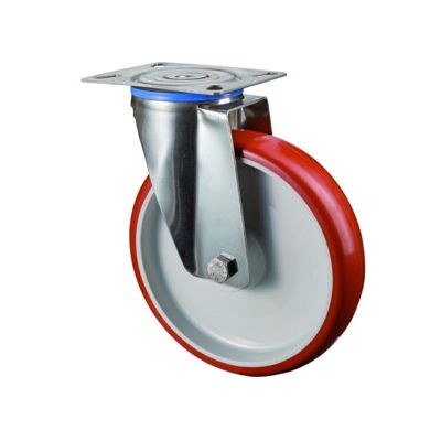 BS Roulettes pivotantes en polyuréthane inox 200mm - Roue pivotante - Publicité BS Roulettes pivotantes en polyuréthane inox 200mm - Roue pivotante - Publicité