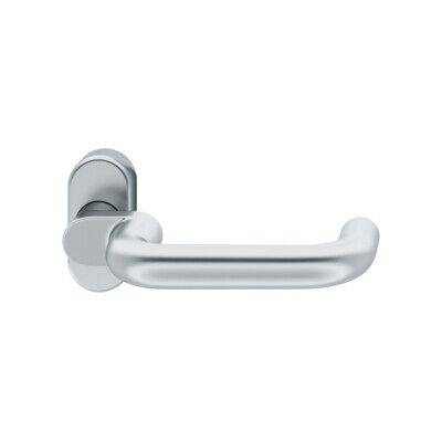 Poignée de porte résistante au feu en acier inoxydable avec rosette ovale - Type de porte - Publicité Poignée de porte résistante au feu en acier inoxydable avec rosette ovale - Type de porte - Publicité