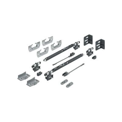 Hettich - Ensemble de quincaillerie pour porte coulissante - Système silencieux - 15kg - Publicité Hettich - Ensemble de quincaillerie pour porte coulissante - Système silencieux - 15kg - Publicité