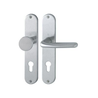 Ensemble de Poignées en Acier Inoxydable Hoppe Cardiff - 72 mm - Type de Porte - Publicité Ensemble de Poignées en Acier Inoxydable Hoppe Cardiff - 72 mm - Type de Porte - Publicité