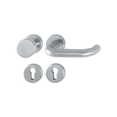 Ensemble de poignées Hoppe en acier inoxydable avec rosettes - Pour portes 37-42mm - Publicité Ensemble de poignées Hoppe en acier inoxydable avec rosettes - Pour portes 37-42mm - Publicité