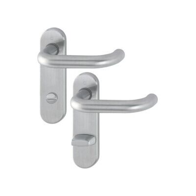 Ensemble de poignées de porte Hoppe E138Z/353K en acier inoxydable - Fini mat - Publicité Ensemble de poignées de porte Hoppe E138Z/353K en acier inoxydable - Fini mat - Publicité