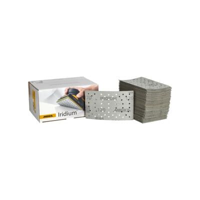 Abrasif Mirka IRIDIUM - 81x133mm, Grain 120, 100 pcs - Publicité Abrasif Mirka IRIDIUM - 81x133mm, Grain 120, 100 pcs - Publicité