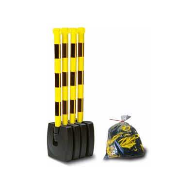 Moravia pédalier pliable noir/jaune 4 poteaux 50 x 900 mm + 10 m de chaîne 4 pcs. (175.18.626) - Publicité Moravia pédalier pliable noir/jaune 4 poteaux 50 x 900 mm + 10 m de chaîne 4 pcs. (175.18.626) - Publicité