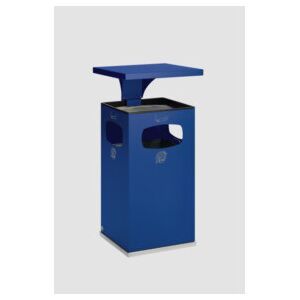 VAR Collecteur de déchets/cendrier B 42 avec toit de protection, insert intérieur, bleu gentiane 72 l (12261) - Publicité VAR Collecteur de déchets/cendrier B 42 avec toit de protection, insert intérieur, bleu gentiane 72 l (12261) - Publicité