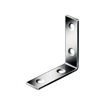 Support d'angle Vormann - Acier inoxydable - L.50 x 50mm - 4 trous - 50 pcs - Publicité Support d'angle Vormann - Acier inoxydable - L.50 x 50mm - 4 trous - 50 pcs - Publicité