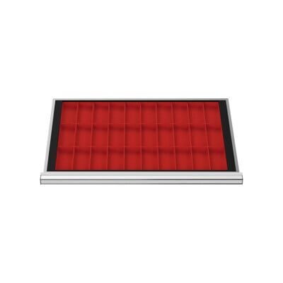 Compartimentage de tiroir STIER, bacs pour petites pièces, BLH 28 mm, dimensions intérieures 800x450 mm, 30 KTK 75x150 mm (903950) - Publicité Compartimentage de tiroir STIER, bacs pour petites pièces, BLH 28 mm, dimensions intérieures 800x450 mm, 30 KTK 75x150 mm (903950) - Publicité