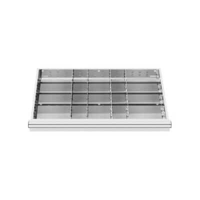 Compartimentage de tiroir STIER, séparations en métal, BLH 75 mm, dimensions intérieures 800x450 mm, 20 casiers (903887) - Publicité Compartimentage de tiroir STIER, séparations en métal, BLH 75 mm, dimensions intérieures 800x450 mm, 20 casiers (903887) - Publicité