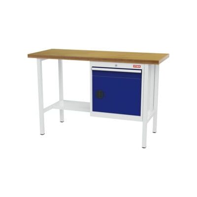 établi STIER avec 1 tiroir et 1 porte, lxPxH 1 500x600x960 mm, RAL 7035 / RAL 5010 (905016) - Publicité établi STIER avec 1 tiroir et 1 porte, lxPxH 1 500x600x960 mm, RAL 7035 / RAL 5010 (905016) - Publicité