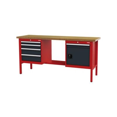 établi STIER avec 5 tiroirs et 1 porte, lxPxH 2 000x600x960 mm, RAL 3020 / RAL 7016 (904957) - Publicité établi STIER avec 5 tiroirs et 1 porte, lxPxH 2 000x600x960 mm, RAL 3020 / RAL 7016 (904957) - Publicité