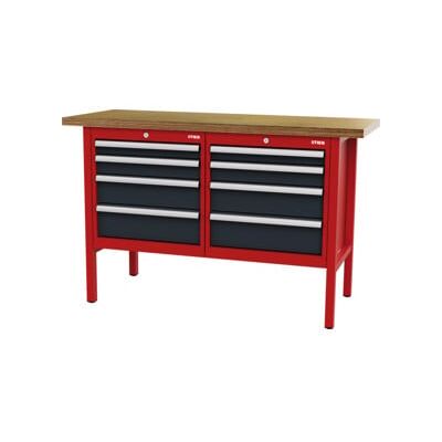 établi STIER avec 8 tiroirs, lxPxH 1 500x600x960 mm, RAL 3020 / RAL 7016 (904953) - Publicité établi STIER avec 8 tiroirs, lxPxH 1 500x600x960 mm, RAL 3020 / RAL 7016 (904953) - Publicité