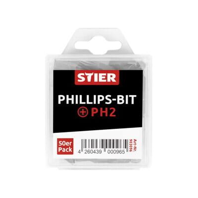Grand pack d'embouts STIER Pozidriv PH2 50x (903096) - Publicité Grand pack d'embouts STIER Pozidriv PH2 50x (903096) - Publicité