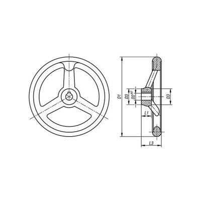KIPP Volant manuel DIN 950 400 mm aluminium sans poignée, trou de passage 34H7 (K0160.0400X34) - Publicité KIPP Volant manuel DIN 950 400 mm aluminium sans poignée, trou de passage 34H7 (K0160.0400X34) - Publicité